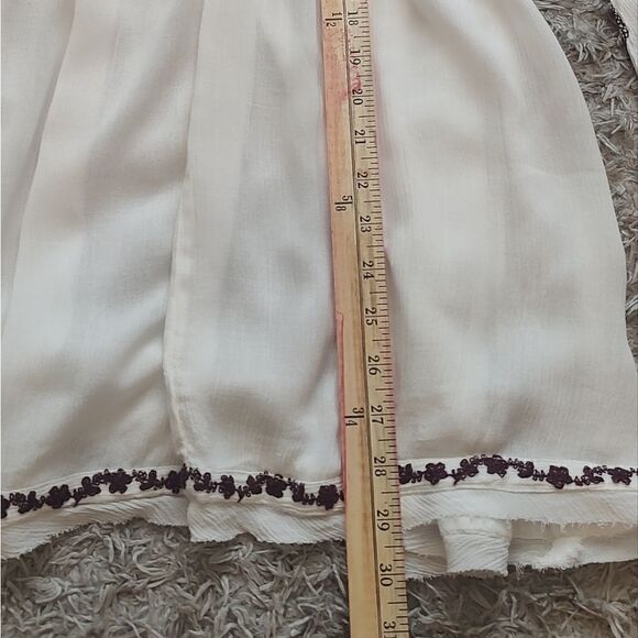 Free People Ivory Embroidered Bell SleeveāTunic Top Boho SizeāS - Picture 11 of 13